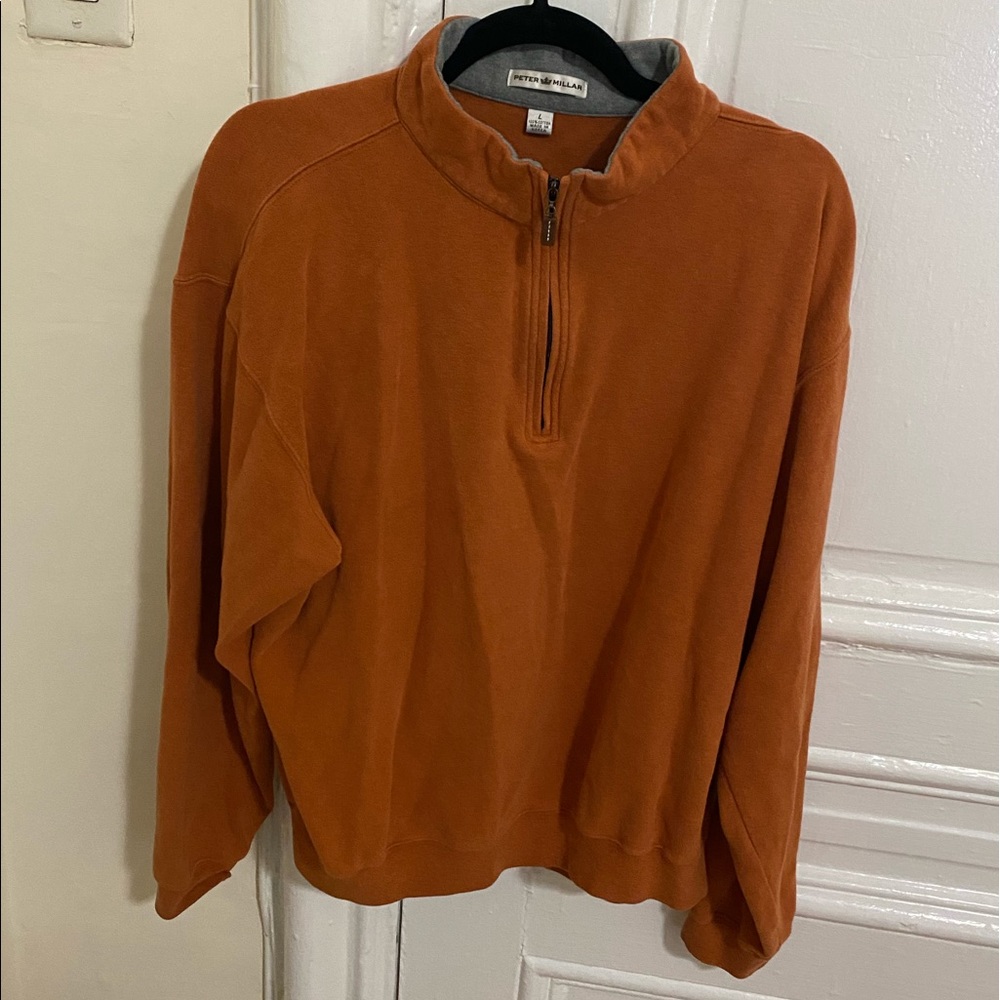 Peter Millar quarter zip burnt Orange size L